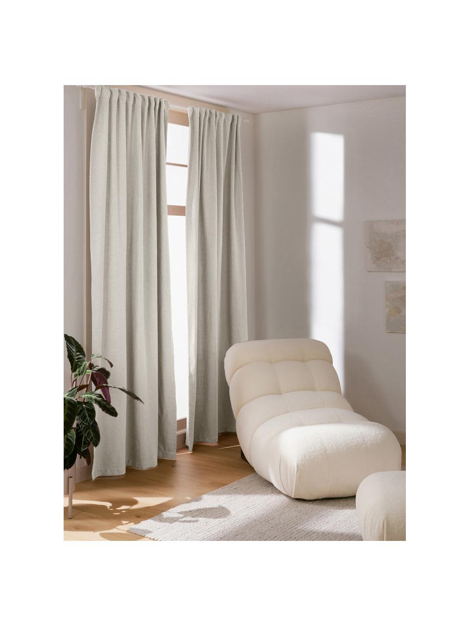 Nepriehľadný záves Jensen, 2 ks, 95 % polyester, 5 % nylon, Béžová, Š 130 x D 260 cm