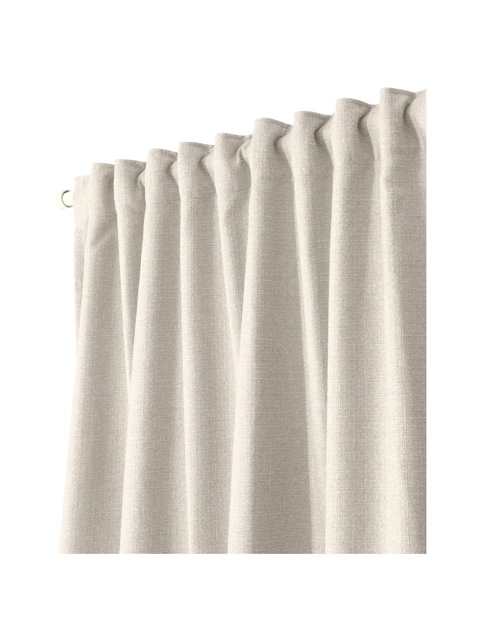 Ondoorzichtige gordijn Jensen in beige met multiband, 2 stuks, 95% polyester, 5% nylon, Beige, B 130 x L 260 cm