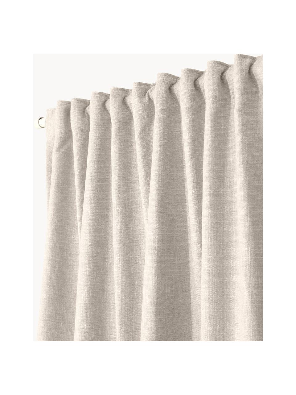 Nepriehľadný záves Jensen, 2 ks, 95 % polyester, 5 % nylon, Svetlobéžová, Š 130 x D 260 cm