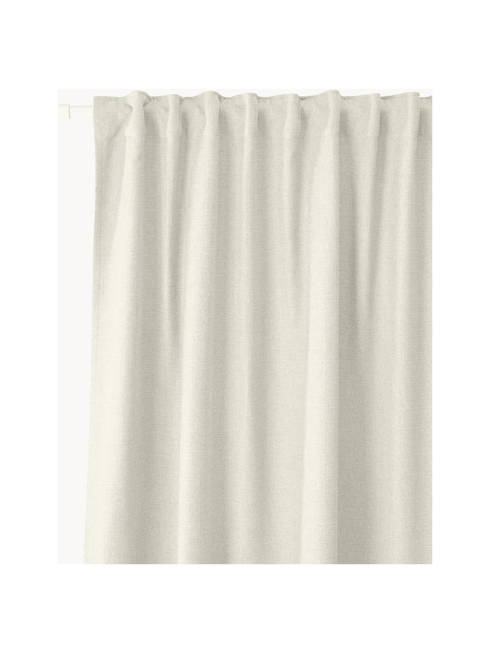 Blickdichter Vorhang Jensen mit Multiband, 2 Stück, 95 % Polyester, 5 % Nylon, Hellbeige, B 130 x L 260 cm