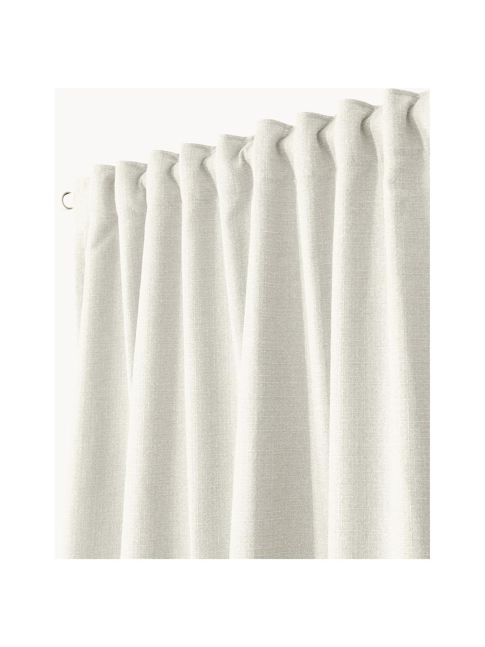 Ondoorzichtig gordijn Jensen met multiband, 2 stuks, 95% polyester, 5% nylon, Lichtbeige, B 130 x L 260 cm