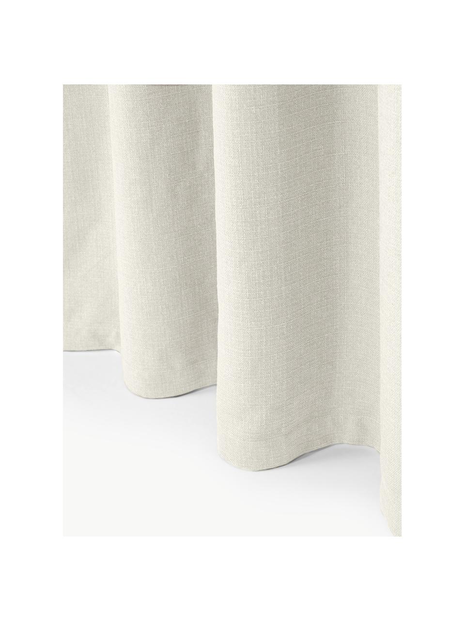 Blickdichter Vorhang Jensen mit Multiband, 2 Stück, 95 % Polyester, 5 % Nylon, Hellbeige, B 130 x L 260 cm