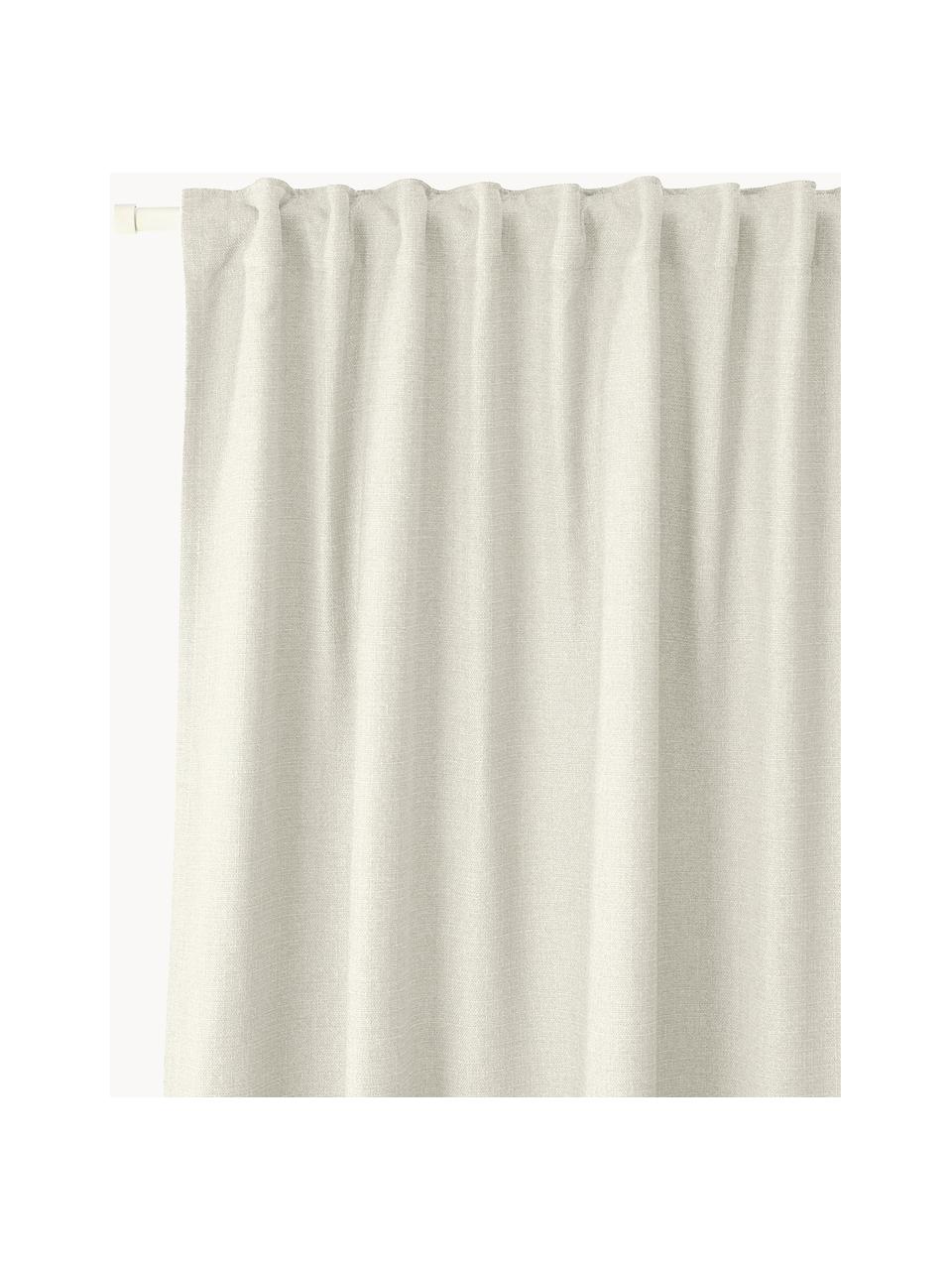 Blickdichter Vorhang Jensen mit Multiband, 2 Stück, 95 % Polyester, 5 % Nylon, Hellbeige, B 130 x L 260 cm