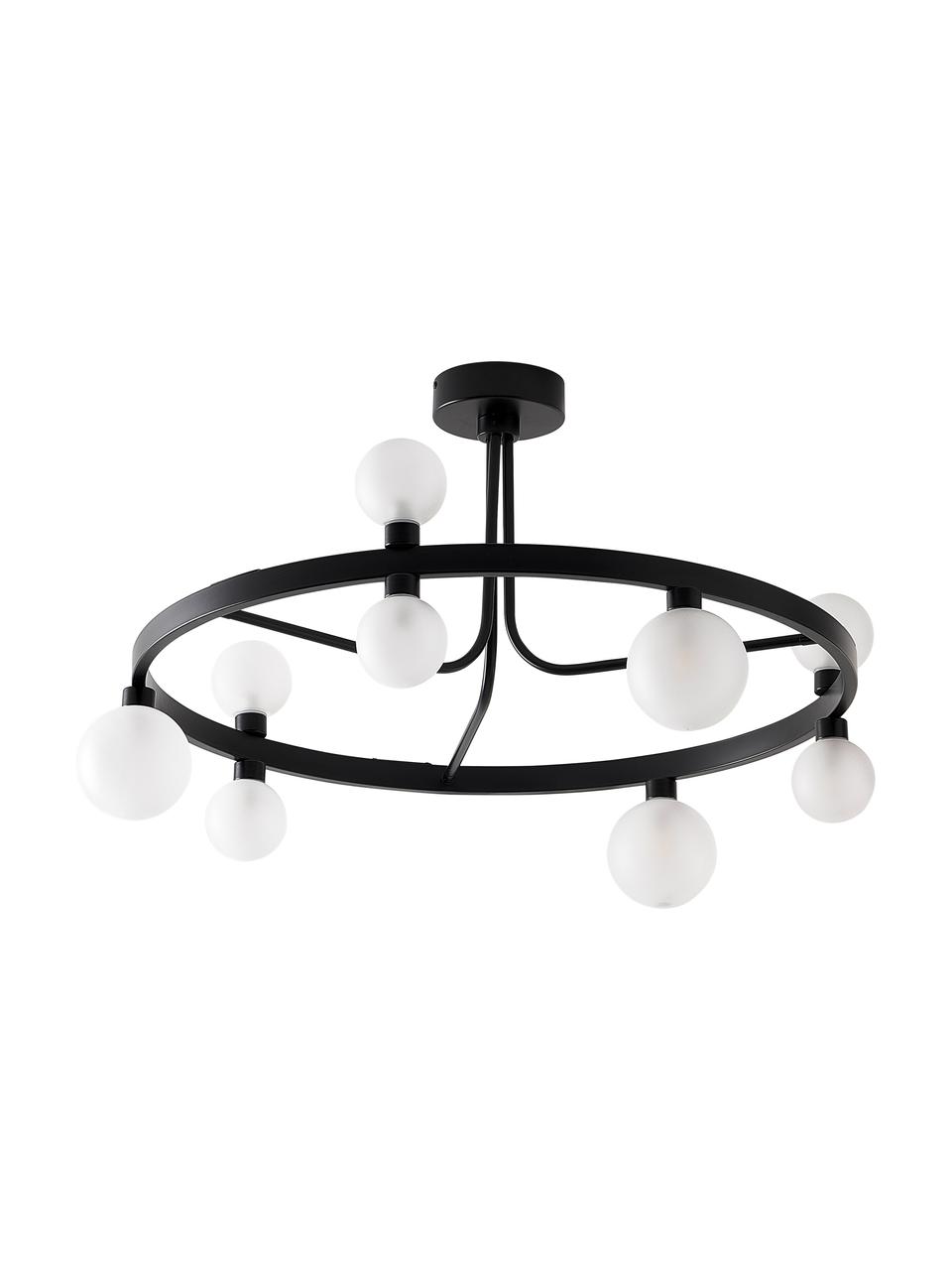 Stropní svítidlo Aglaia, Černá, bílá, Ø 86 cm, V 50 cm