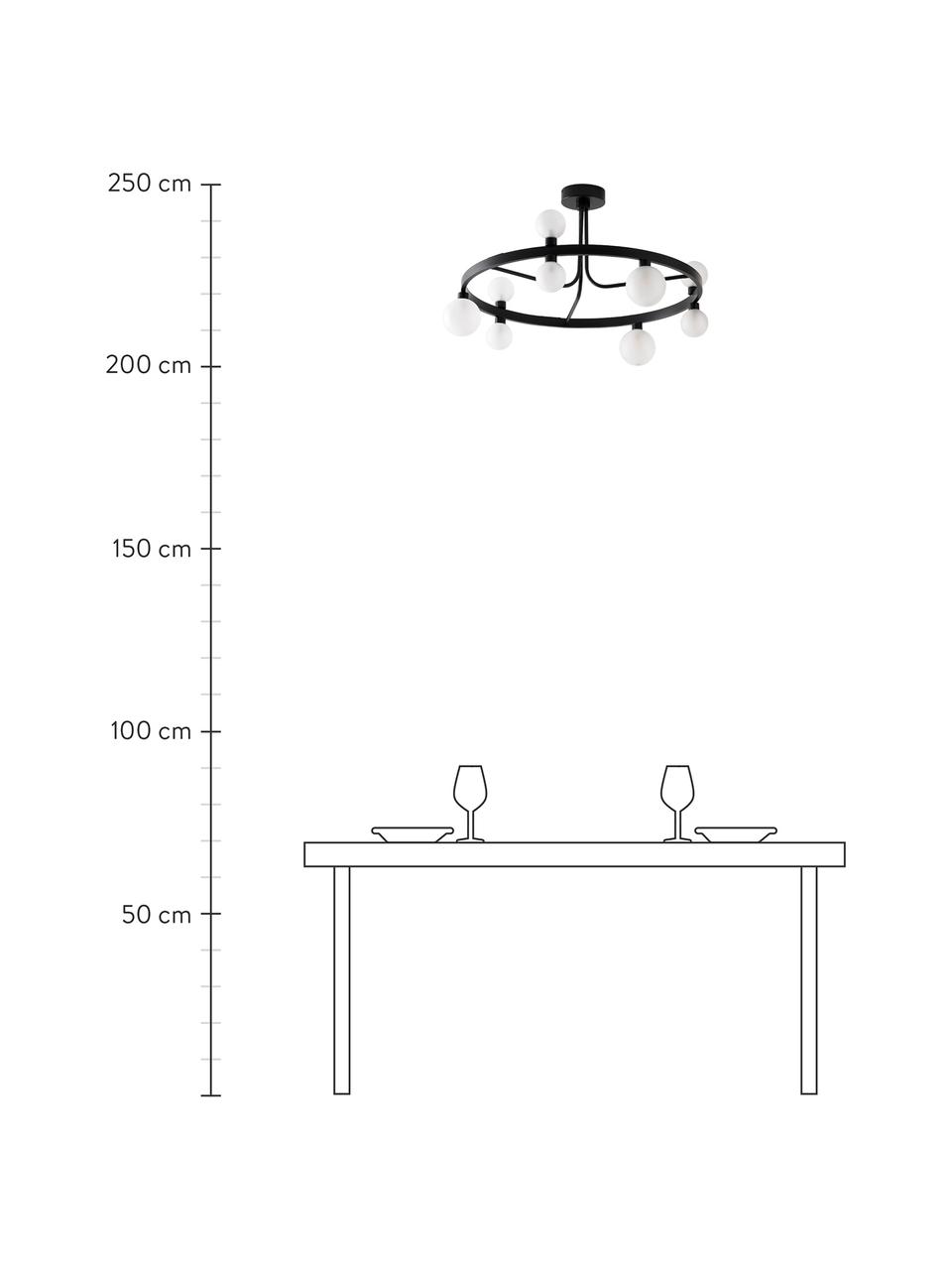 Stropní svítidlo Aglaia, Černá, bílá, Ø 86 cm, V 50 cm