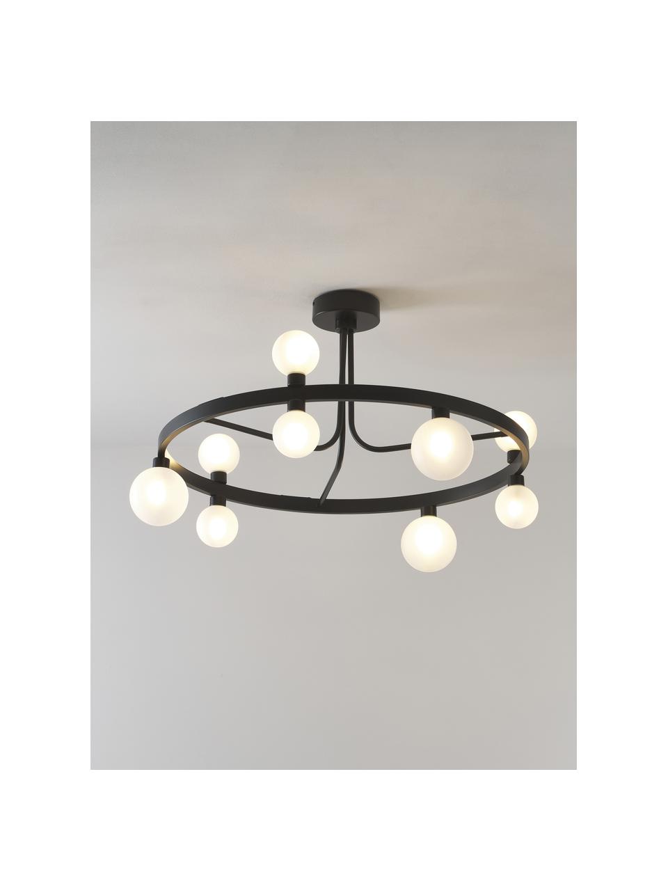 Plafondlamp Aglaia, Zwart, wit, Ø 86 x H 50 cm