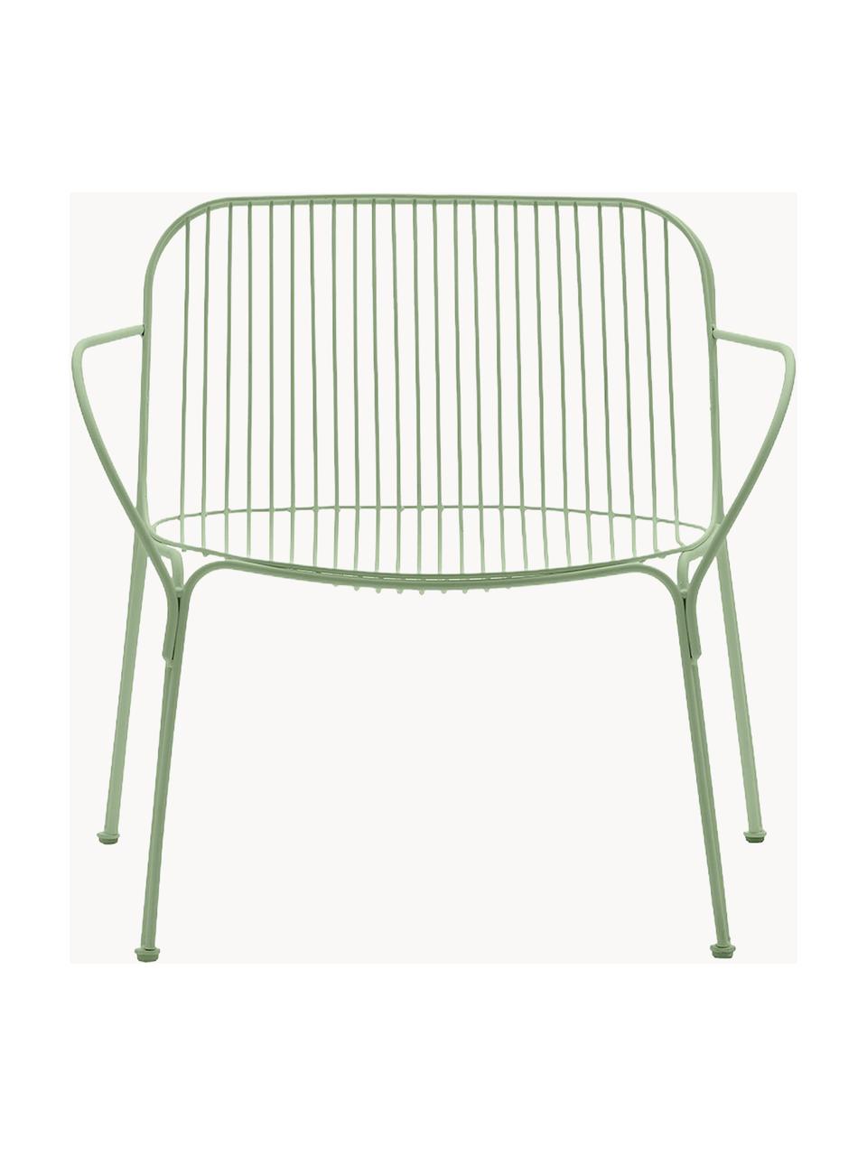 Sillón para exterior Hiray, Acero galvanizado pintado, Verde salvia, An 73 x F 65 cm