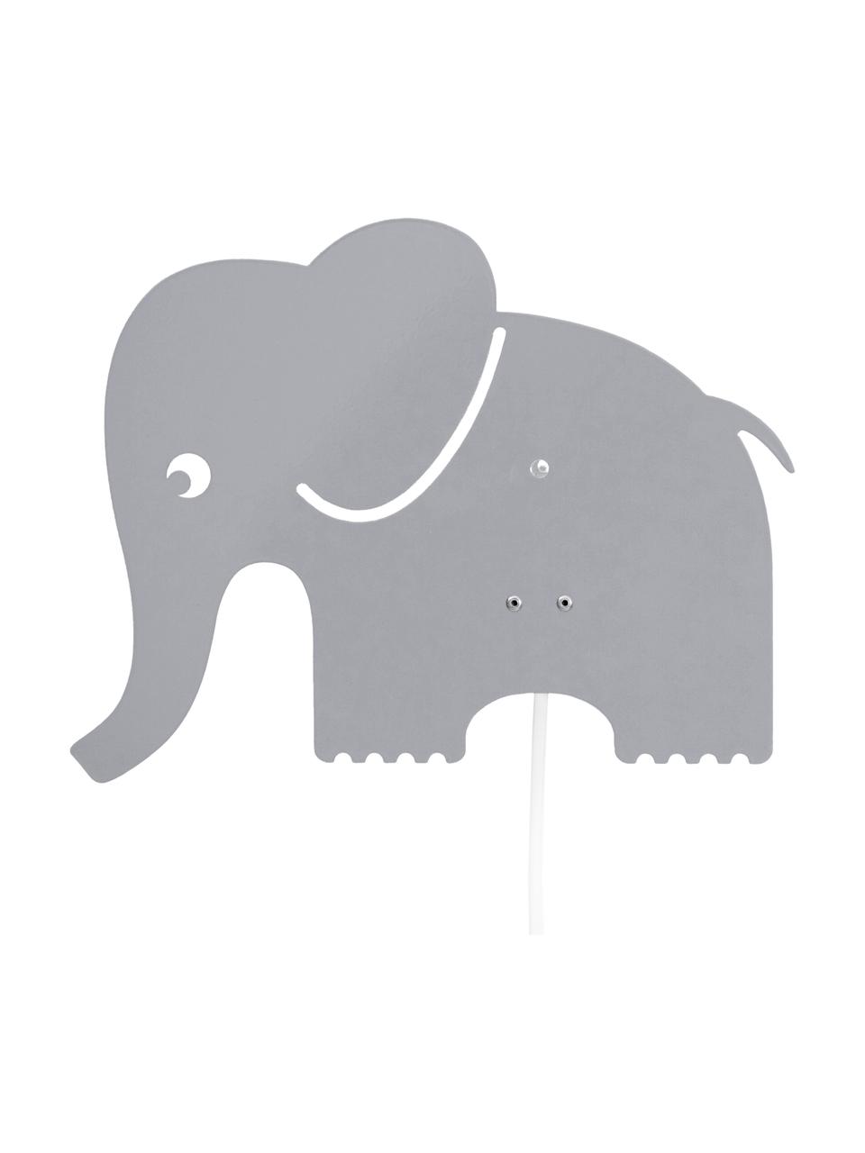 Wandlamp Elephant in de vorm van een olifant, Grijs, B 29 x H 23 cm