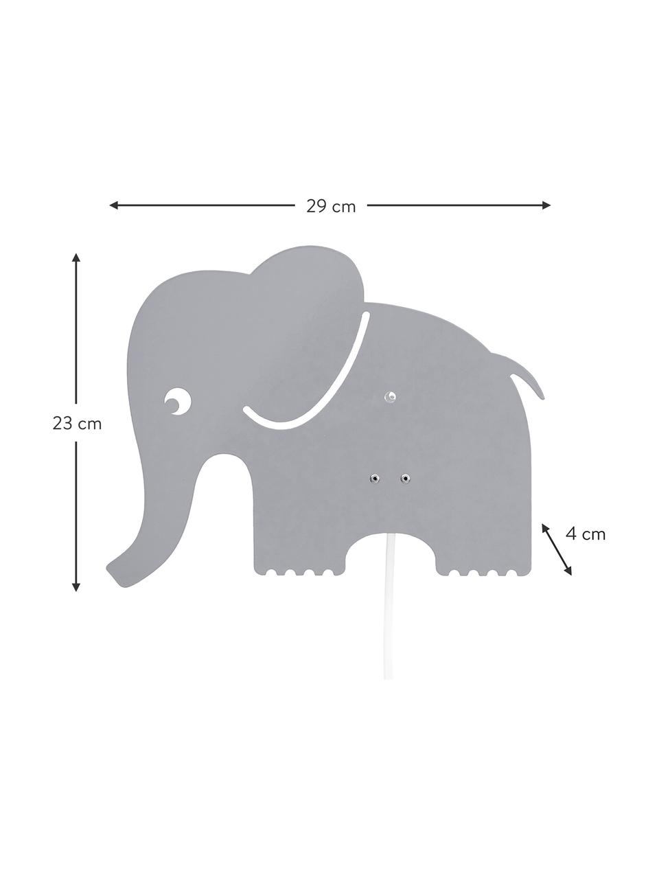 Nástěnné svítidlo ve tvaru slona Elephant, Šedá, Š 33 cm, V 29 cm