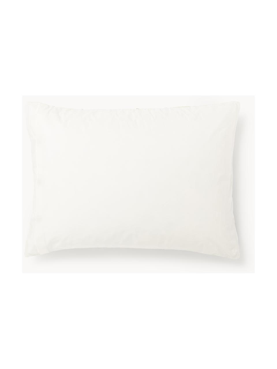 Taie d'oreiller en percale de coton Arabella, Tons bruns, blanc crème, larg. 50 x long. 70 cm