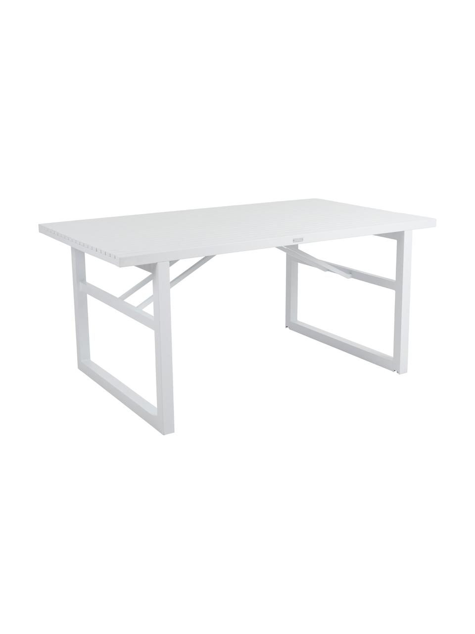 Stół ogrodowy Vevi, Aluminium malowane proszkowo, Biały, S 160 x G 90 cm