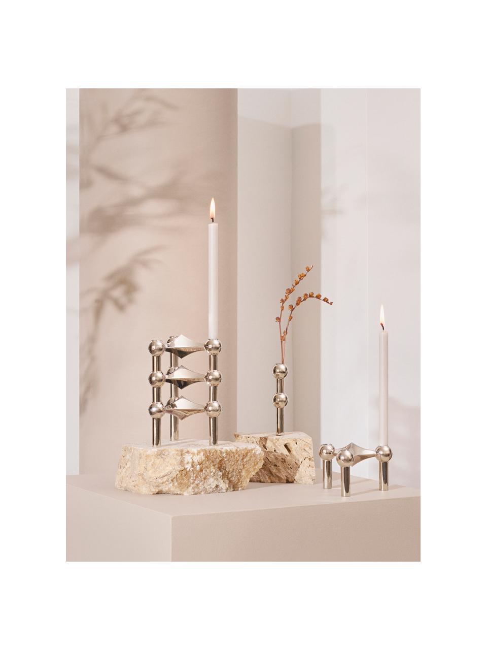 Tenké stolní svíčky Stoff Nagel, 12 ks, Parafínový vosk, Světle šedá, V 18 cm