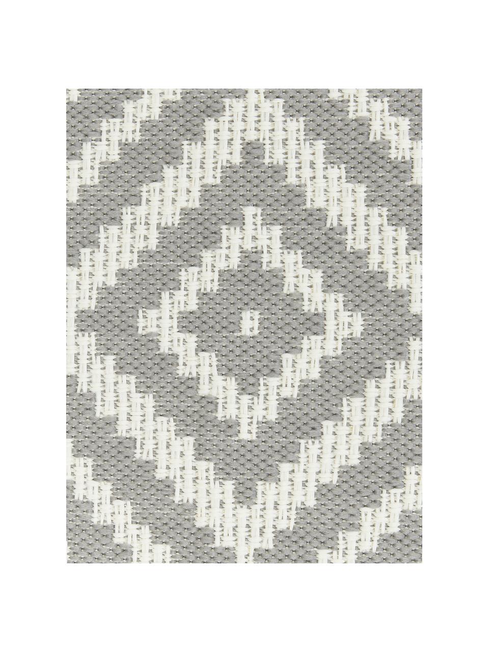 Tapis d'extérieur Miami, 70 % polypropylène, 30 % polyester, Gris, blanc, larg. 80 x long. 200 cm