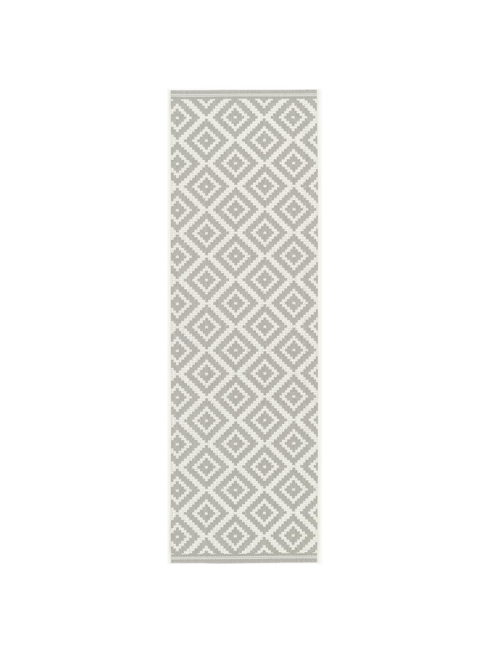 Tapis d'extérieur Miami, 70 % polypropylène, 30 % polyester, Gris, blanc, larg. 80 x long. 200 cm