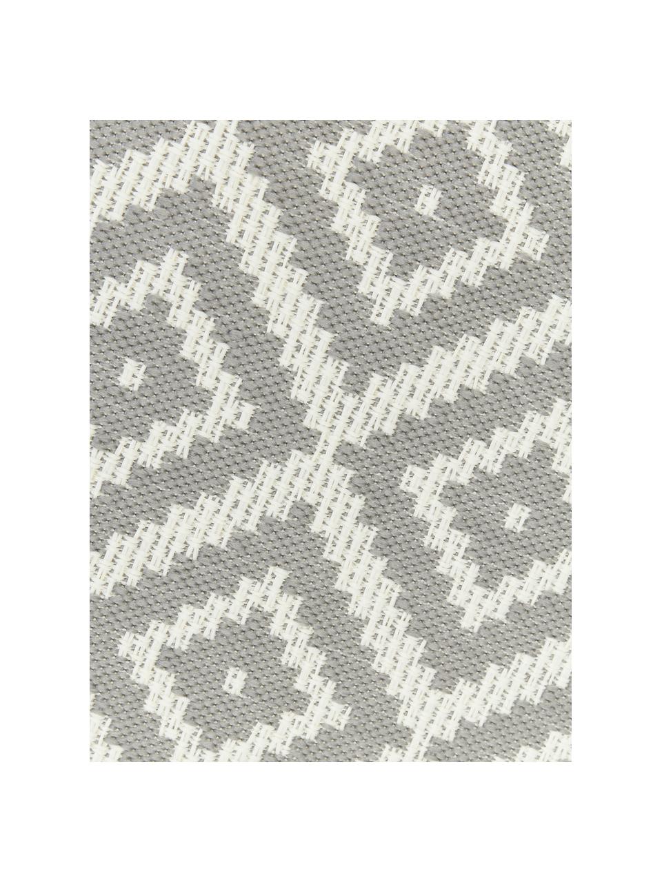 Tapis d'extérieur Miami, 70 % polypropylène, 30 % polyester, Gris, blanc, larg. 80 x long. 200 cm