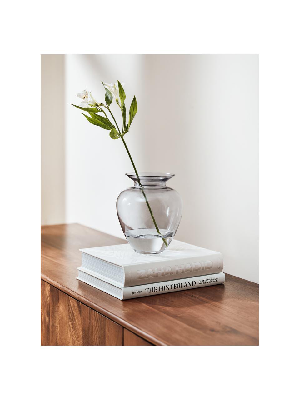 Mundgeblasene Glas-Vase Milia, Glas, Grau, transparent, Ø 18 x 21 cm