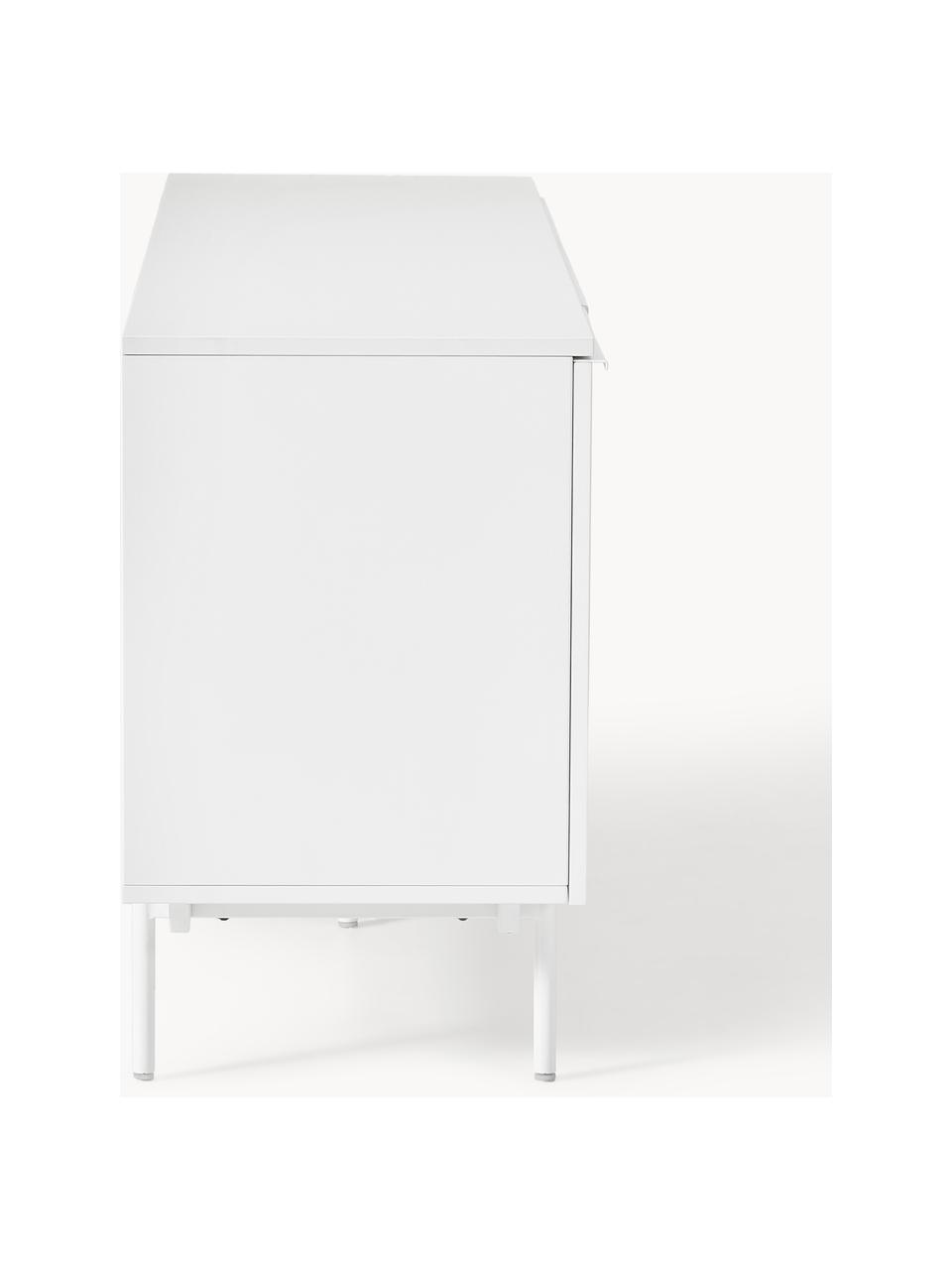 Credenza in legno Elona, Gambe: metallo verniciato a polv, Bianco, Larg. 160 x Alt. 75 cm