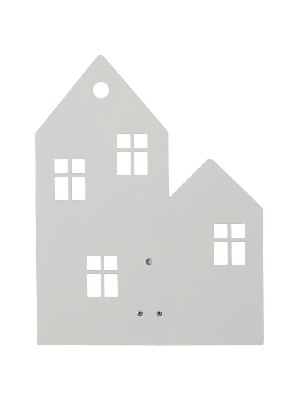 Wandlamp Town House met stekker, Gepoedercoat metaal, Wit, 24 x 35 cm