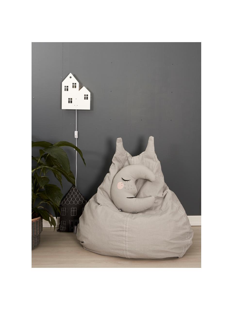 Wandlamp Town House met stekker, Gepoedercoat metaal, Wit, 24 x 35 cm