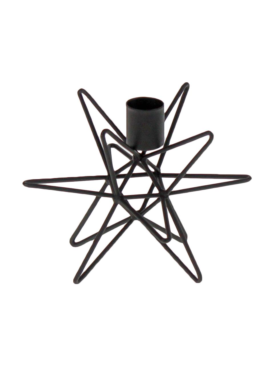 Candelabro Cosma, Metal pintado, Negro, Ø 19 x Al 12 cm