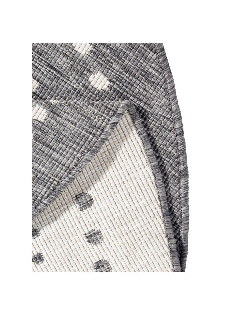 Runder In- & Outdoor-Wendeteppich Bali, 100% Polypropylen, Grau, Cremeweiß, Ø 140 cm (Größe M)
