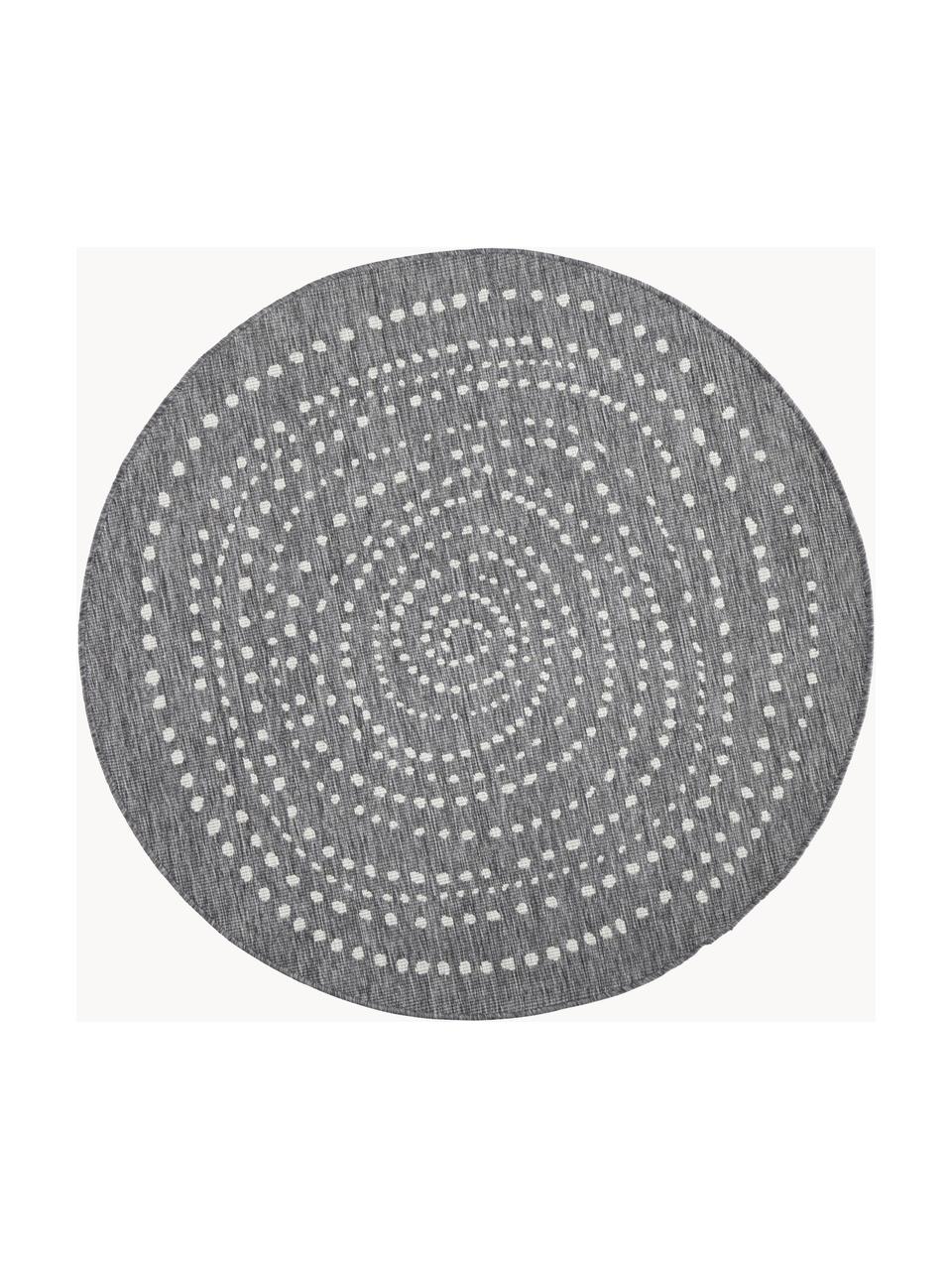 Okrągły dwustronny dywan wewnętrzny/zewnętrzny Bali, Szary, odcienie kremowego, Ø 140 cm (Rozmiar M)
