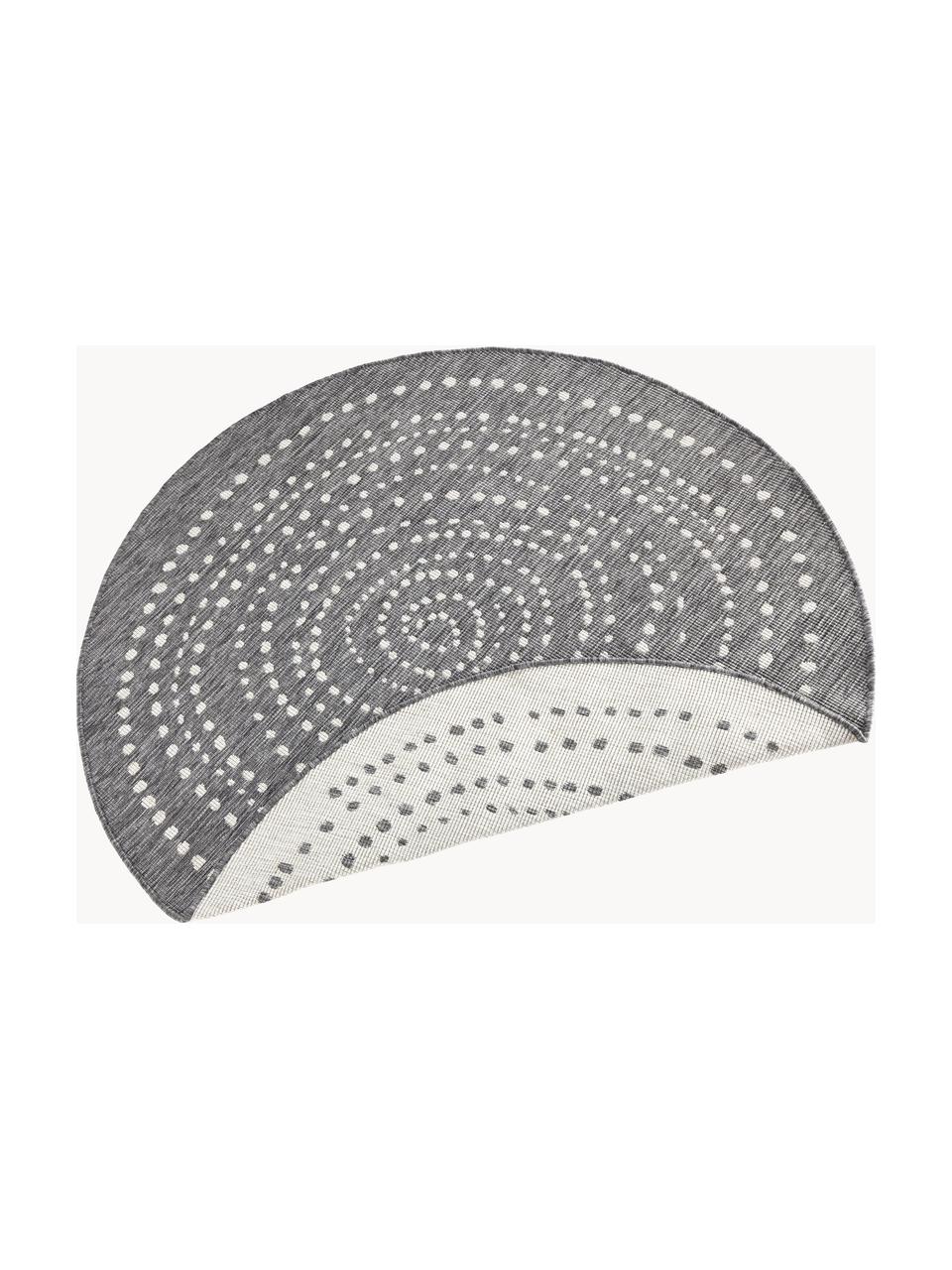 Tapis rond réversible intérieur-extérieur Bali, Gris, blanc crème, Ø 140 cm (taille M)