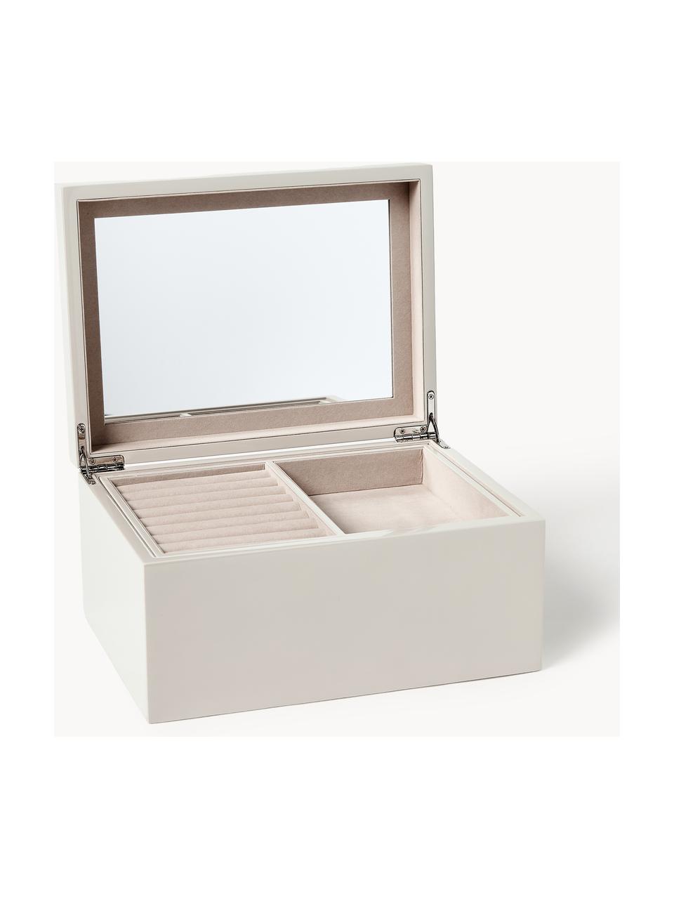 Coffret à bijoux avec miroir Taylor, Beige clair, haute brillance, larg. 26 x prof. 19 cm