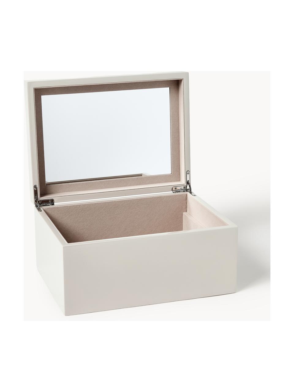 Coffret à bijoux avec miroir Taylor, Beige clair, haute brillance, larg. 26 x prof. 19 cm