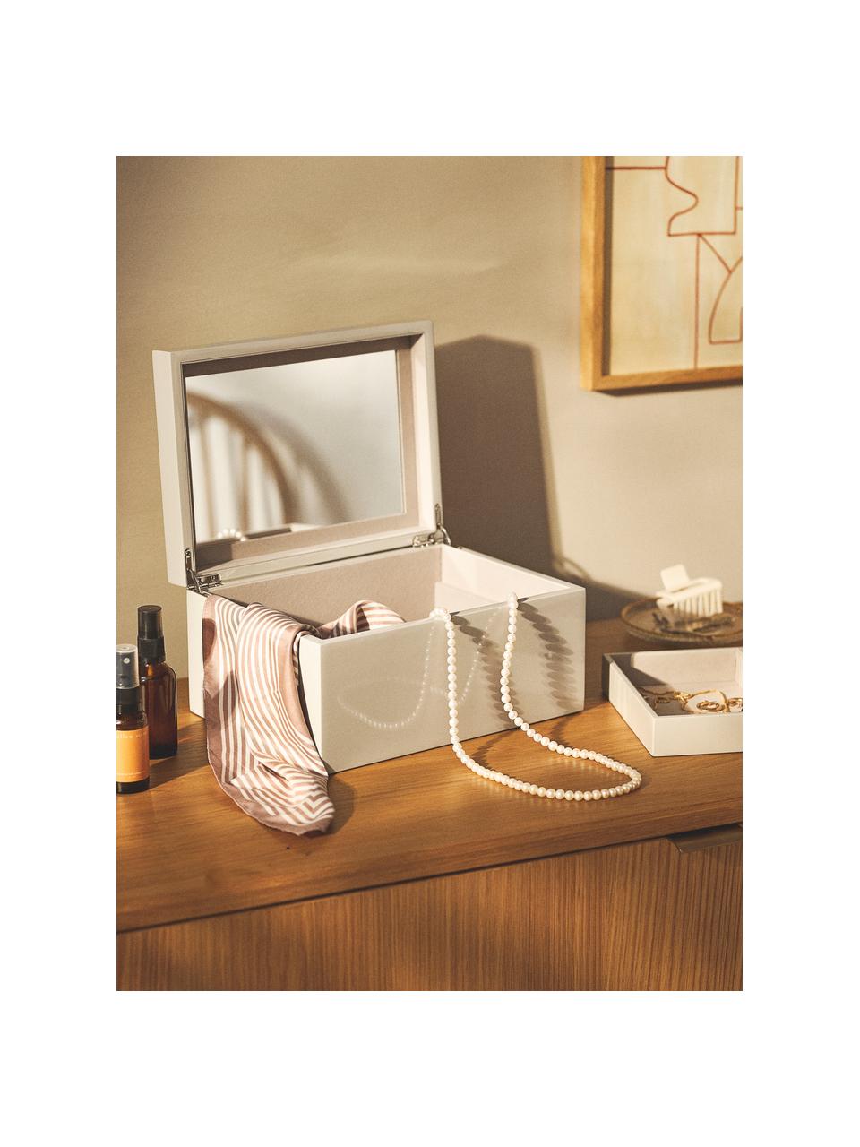 Coffret à bijoux avec miroir Taylor, Beige clair, haute brillance, larg. 26 x prof. 19 cm