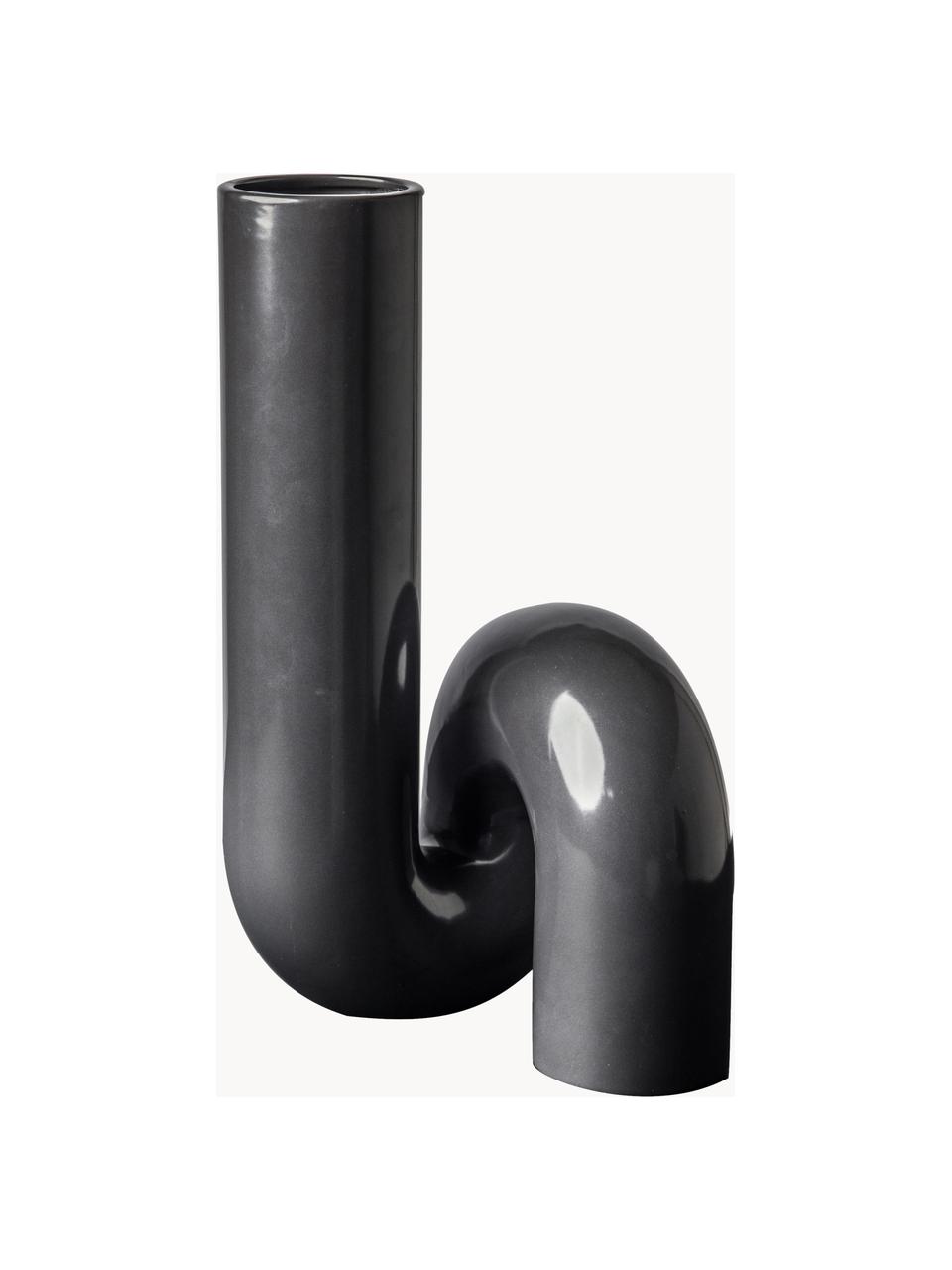 Design Vase YourTube, H 37 cm, Keramik, Anthrazit, Ø 20 x H 37 cm