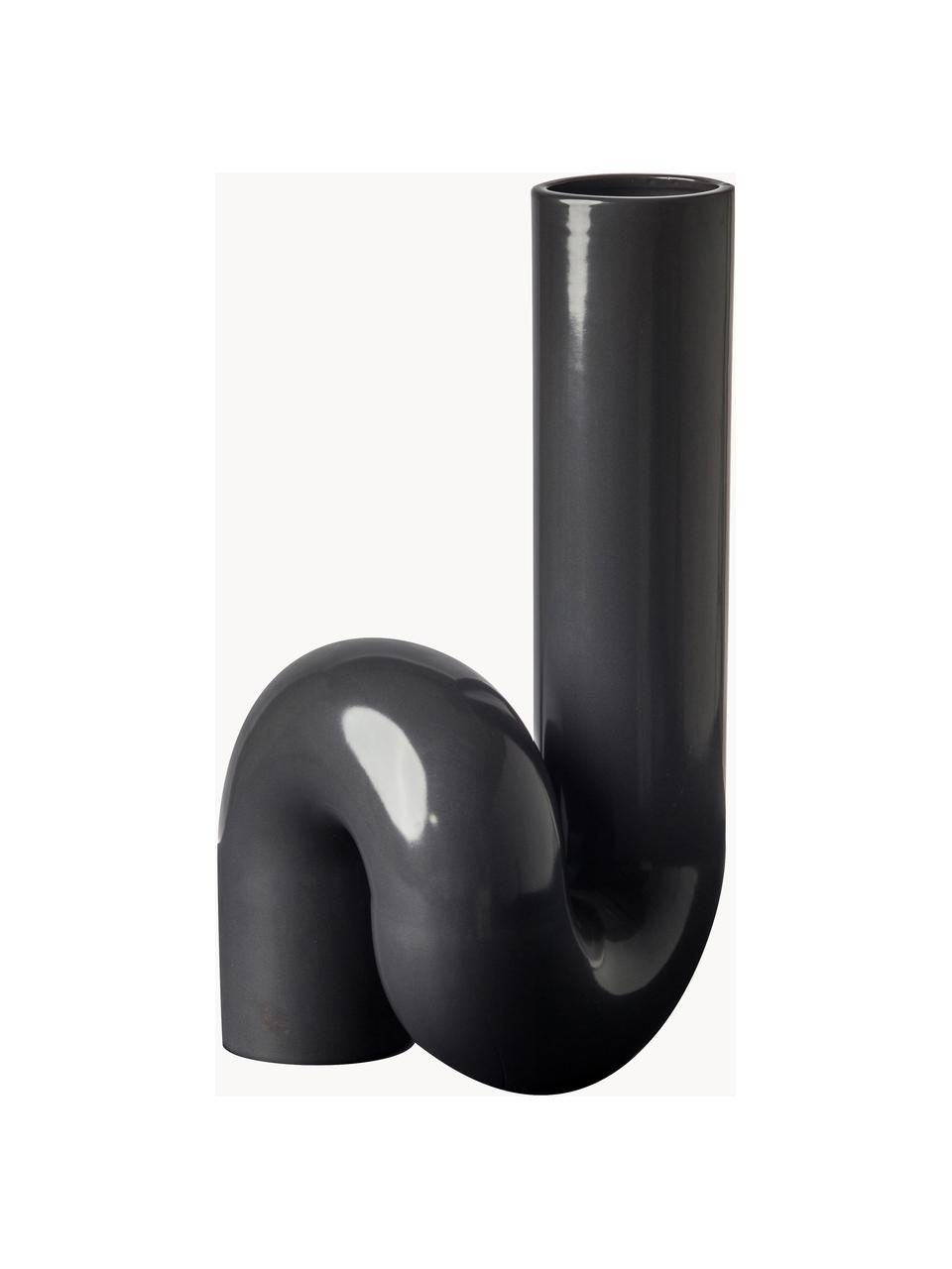 Design Vase YourTube, H 37 cm, Keramik, Anthrazit, Ø 20 x H 37 cm