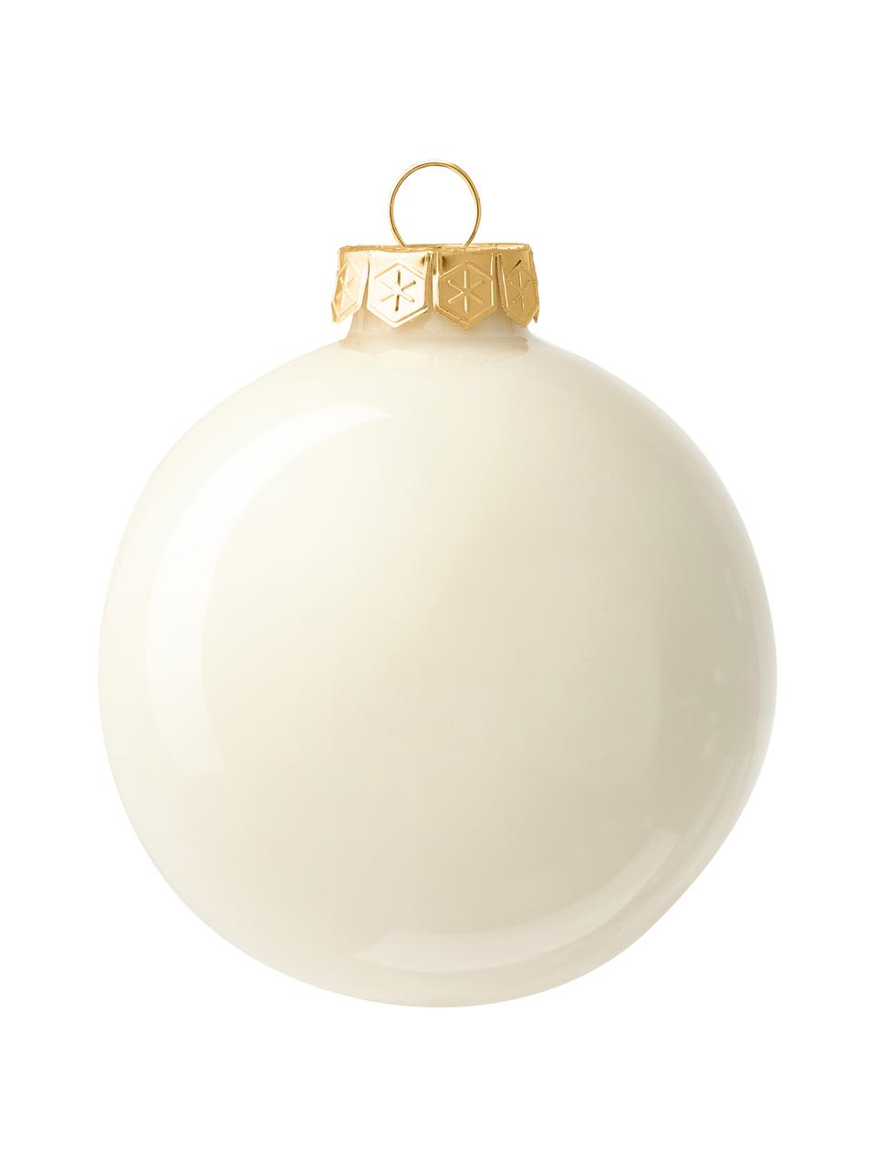 Palline di Natale opache/lucide Evergreen, varie misure, Bianco latte, Ø 10 cm, 4 pz