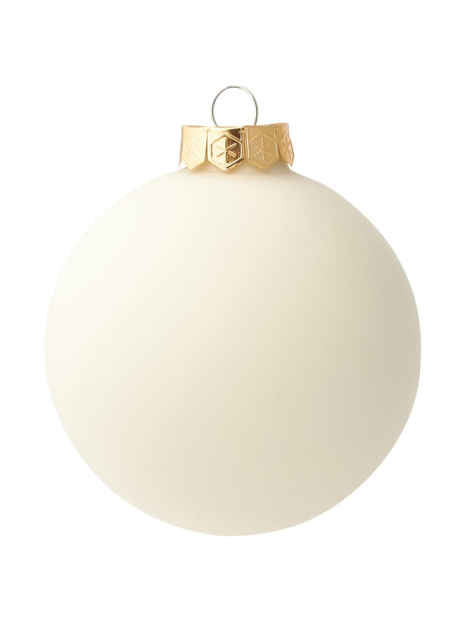 Palline di Natale opache/lucide Evergreen, varie misure, Bianco latte, Ø 10 cm, 4 pz