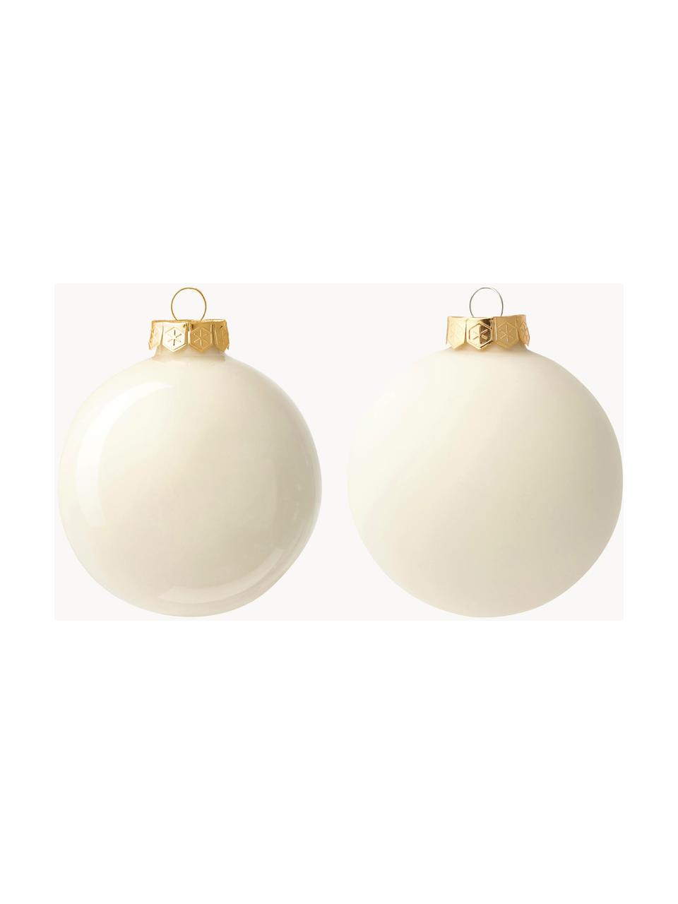 Palline di Natale opache/lucide Evergreen, varie misure, Bianco latte, Ø 10 cm, 4 pz