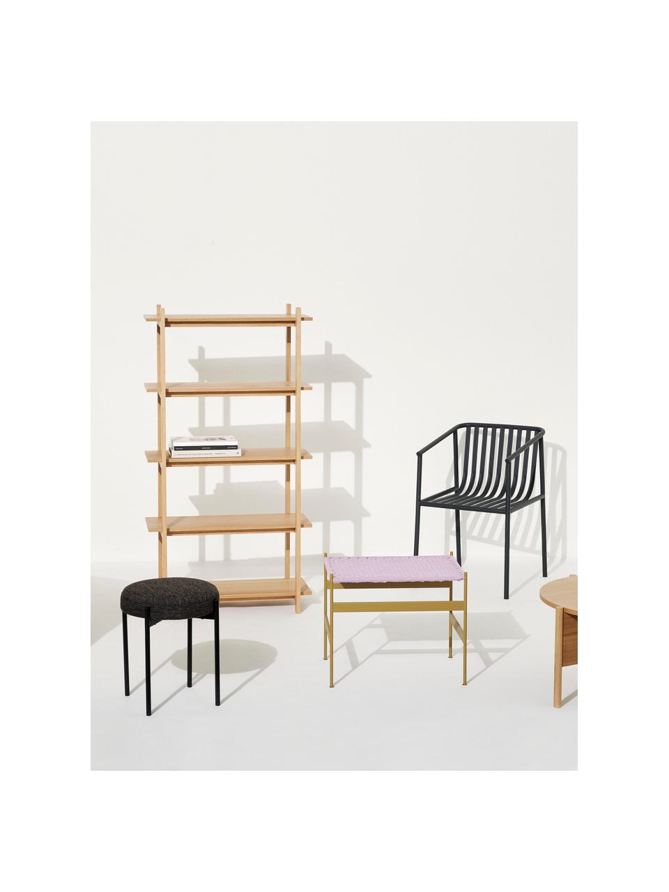 Sgabello imbottito Silo, Rivestimento: 10% tessuto acrilico, 90%, Struttura: acciaio rivestito, Tessuto marrone scuro, nero, Ø 41 x Alt. 45 cm