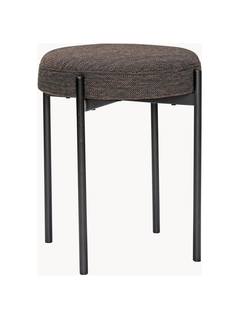 Polstrovaná stolička Silo, Tmavě hnědá, černá, Ø 41 cm, V 45 cm