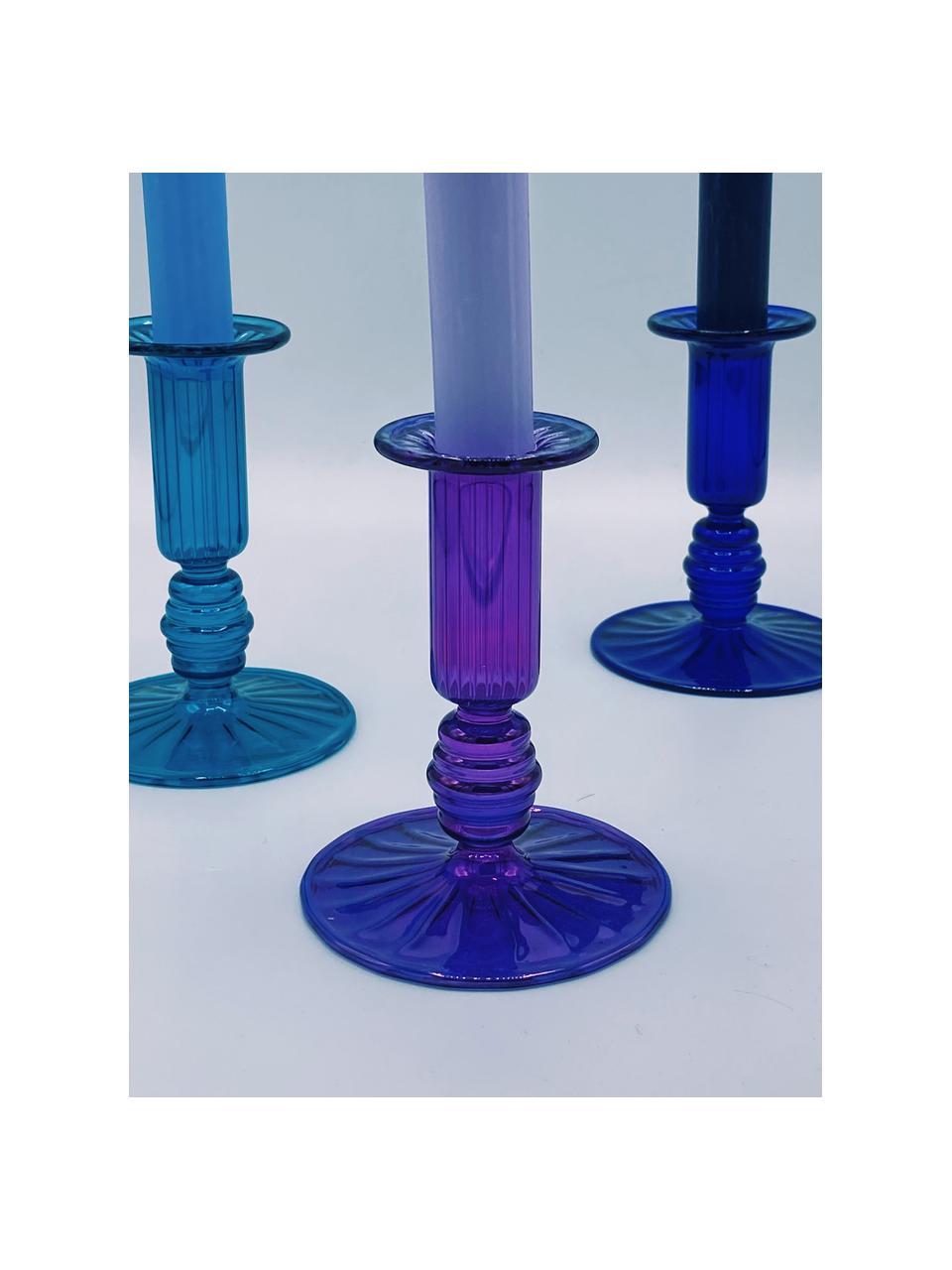 Candelabro Ombre Flash, Vetro, Turchese, Ø 10 x Alt. 12 cm