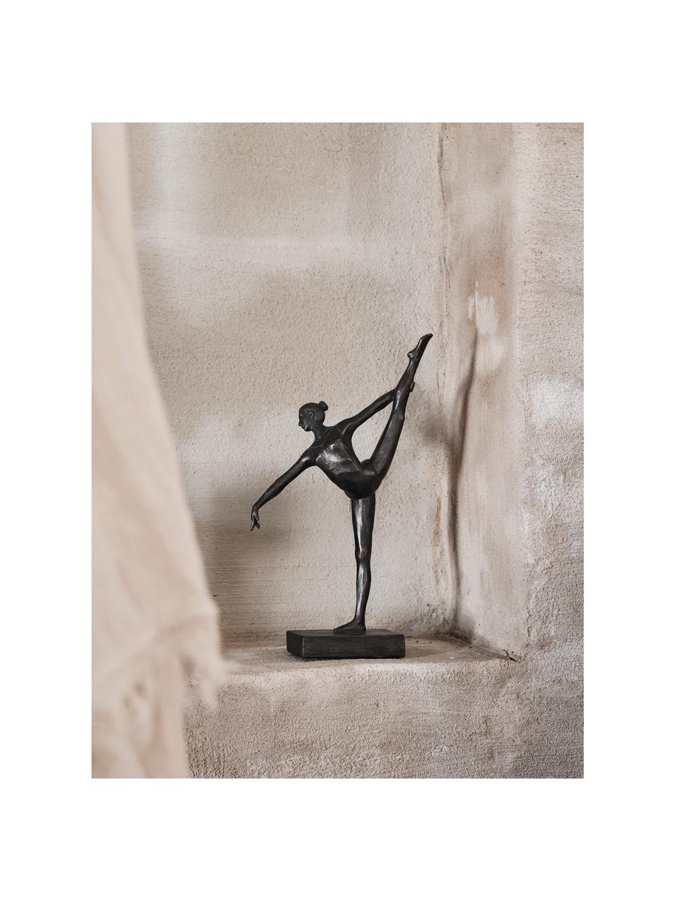 Figura decorativa Dancer, estilo vintage, Poliresina con apariencia de metal, Negro, An 17 x Al 32 cm