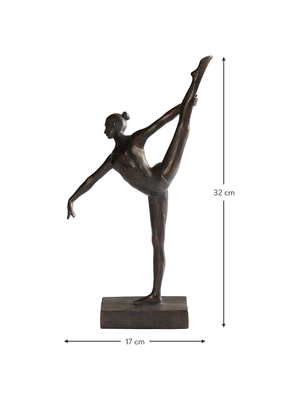 Decoratief object Dancer met antieke afwerking, Polyresin in metaaloptiek, Zwart, B 17 cm x H 32 cm