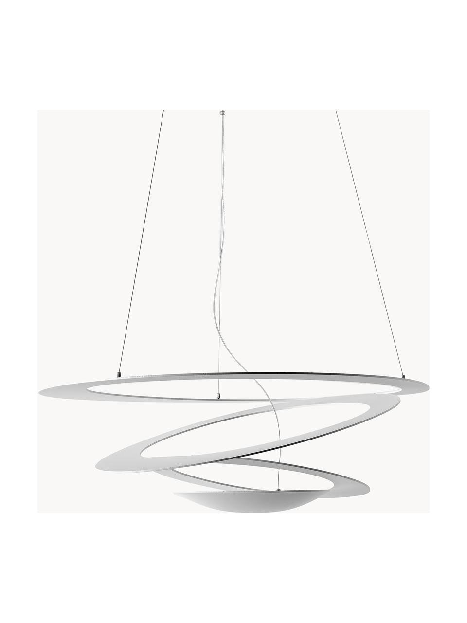 Grande suspension Pirce, larg. 69 cm, Aluminium, laqué, Blanc, larg. 69 x haut. 23 cm