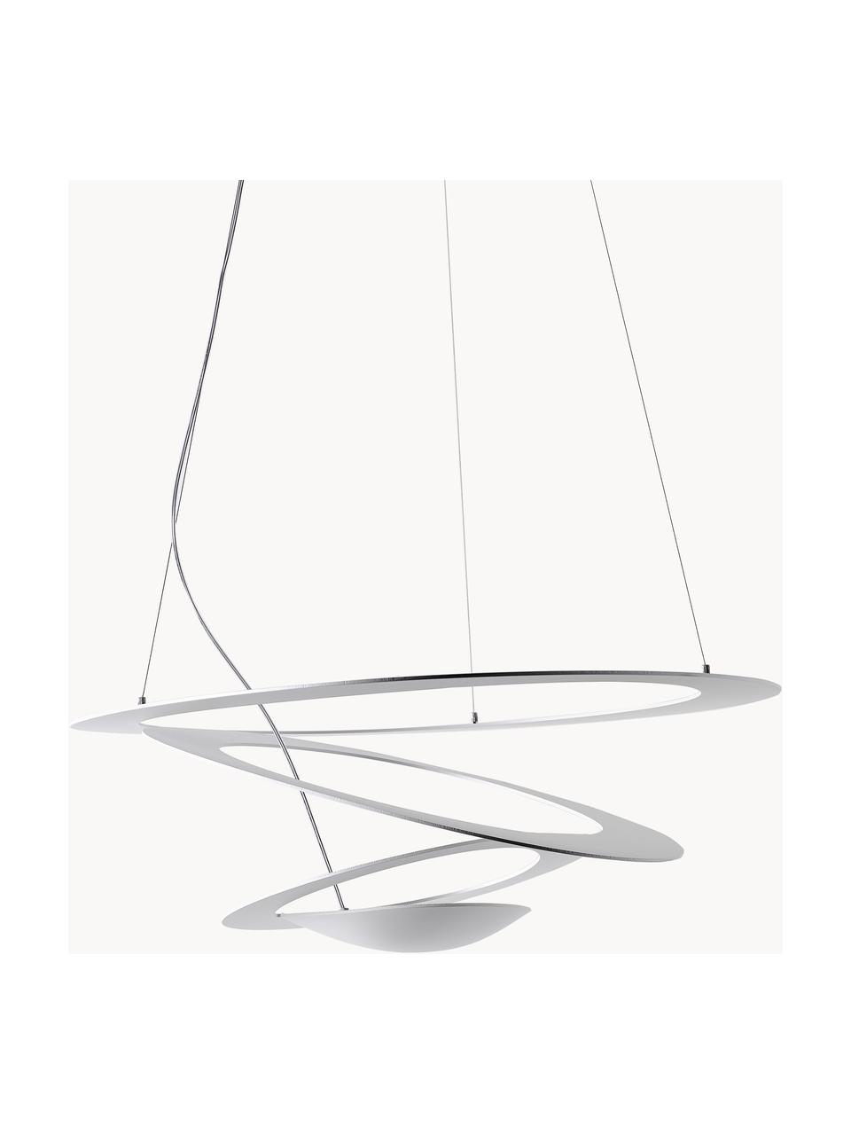 Grande suspension Pirce, larg. 69 cm, Aluminium, laqué, Blanc, larg. 69 x haut. 23 cm