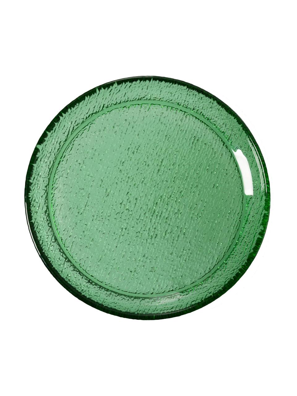 Assiettes à dessert en verre The Emeralds, 2 pièces, Verre, Vert, Ø 21 cm