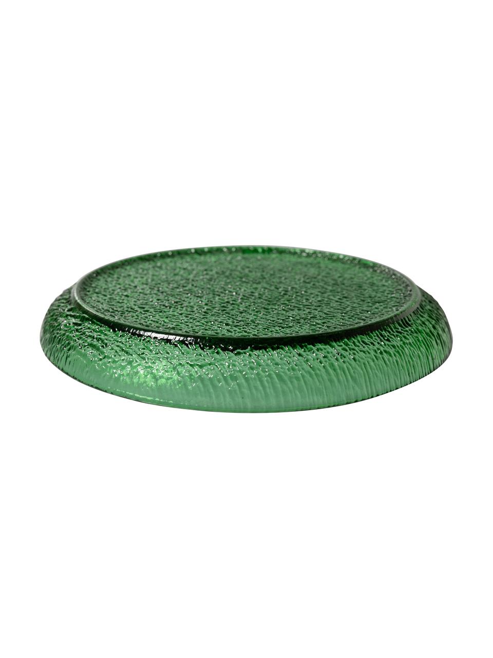 Frühstucksteller The Emeralds aus Glas in Grün, 2 Stück, Glas, Grün, Ø 21