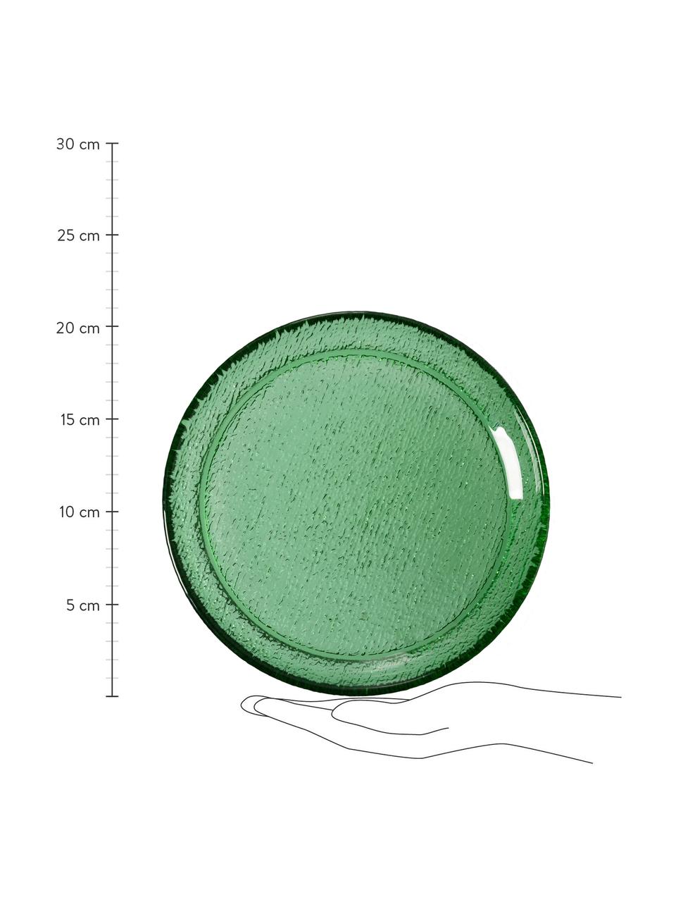 Skleněné snídaňové talíře The Emeralds, 2 ks, Sklo, Zelená, Ø 21