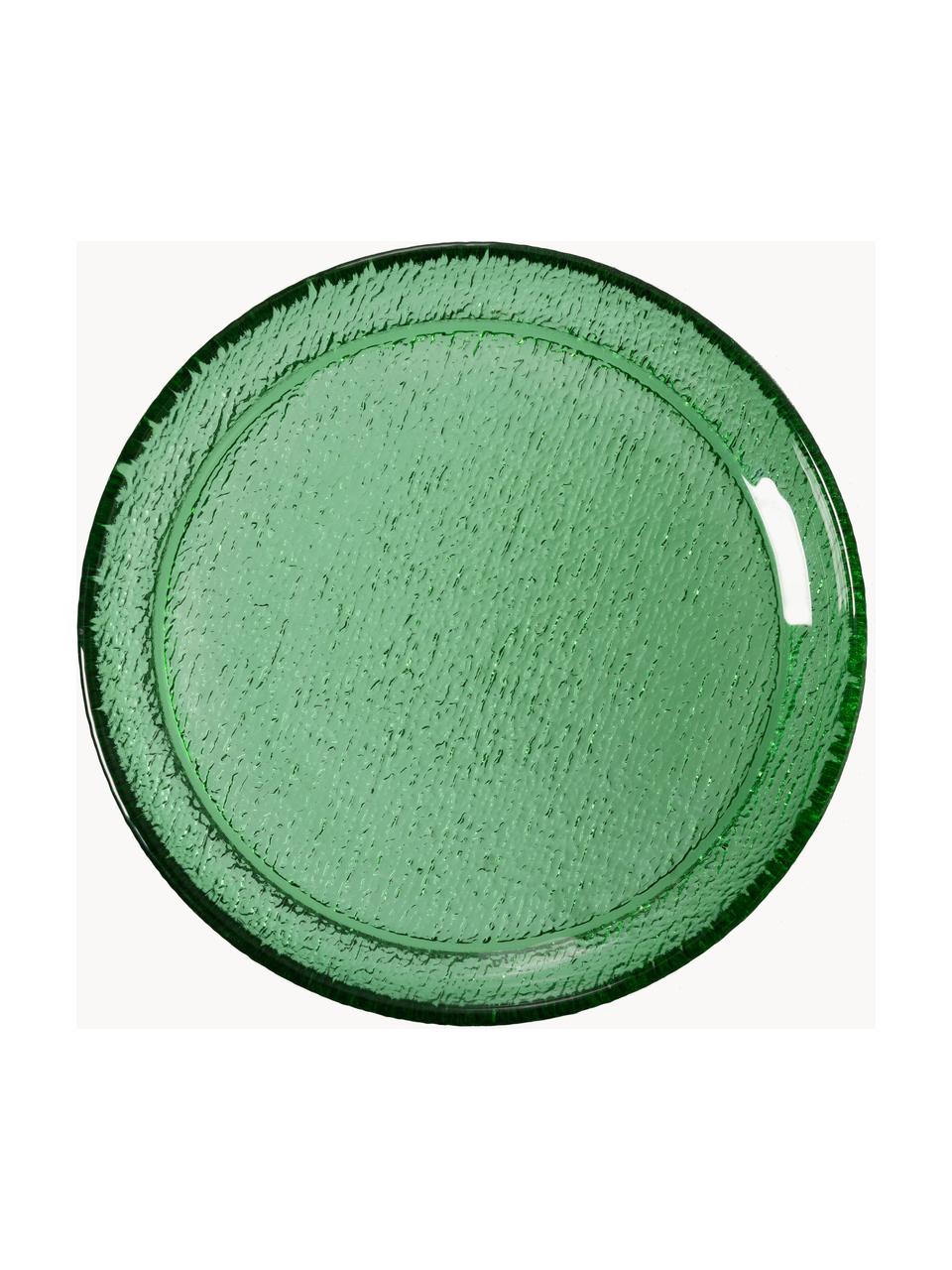 Raňajkový tanier zo skla The Emeralds, 2 ks, Sklo, Zelená, priehľadná, Ø 21