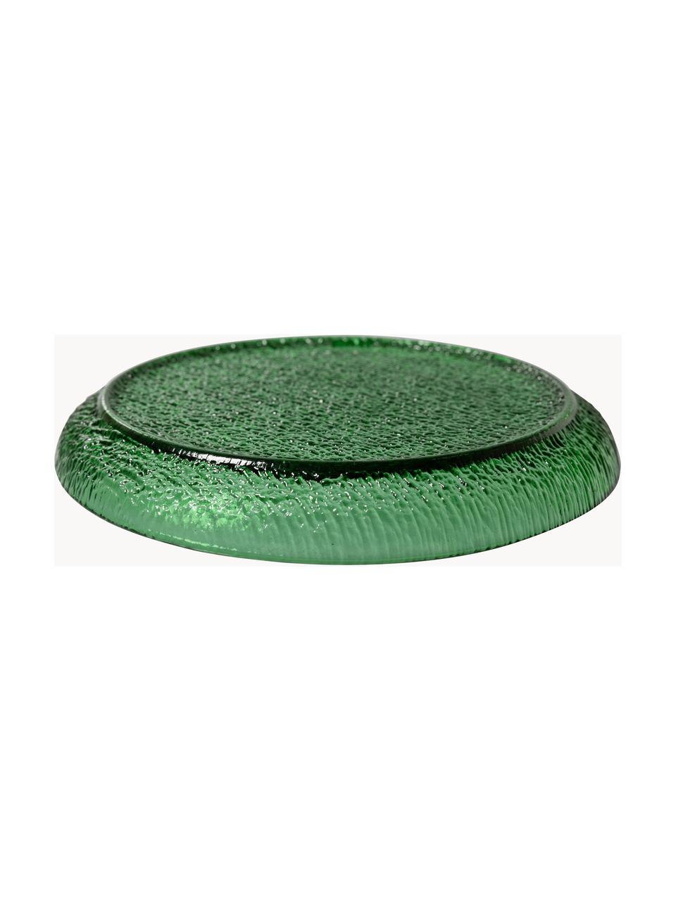 Skleněné snídaňové talíře The Emeralds, 2 ks, Sklo, Zelená, transparentní, Ø 21