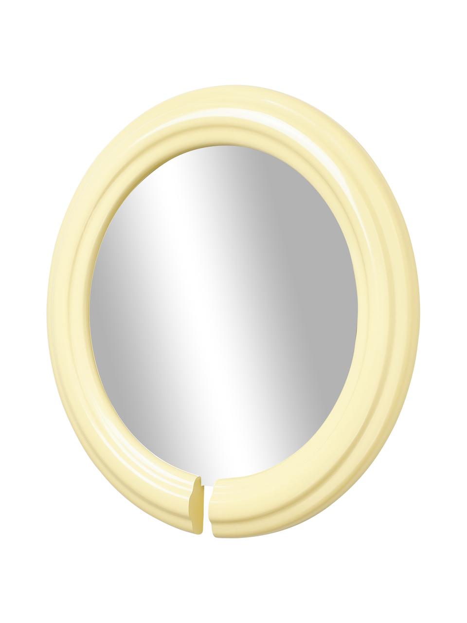Runder Wandspiegel Mael, Rahmen: Mitteldichte Holzfaserpla, Rückseite: Mitteldichte Holzfaserpla, Spiegelfläche: Spiegelglas, Gelb, Ø 75 cm