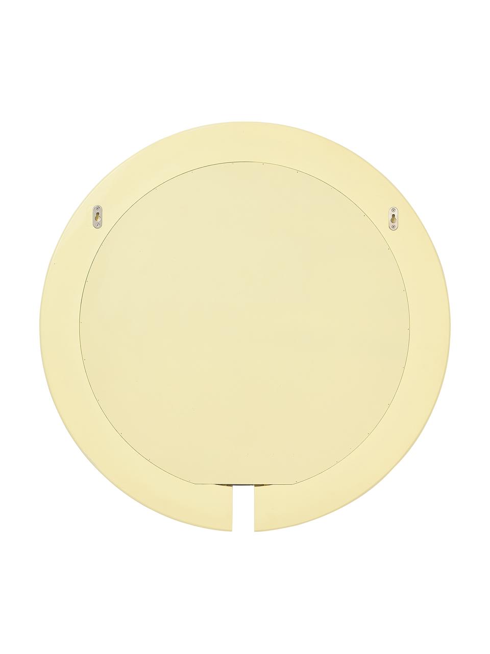 Specchio rotondo da parete Mael, Cornice: pannello di fibra a media, Retro: pannello di fibra a media, Superficie dello specchio: lastra di vetro, Giallo, Ø 75 cm