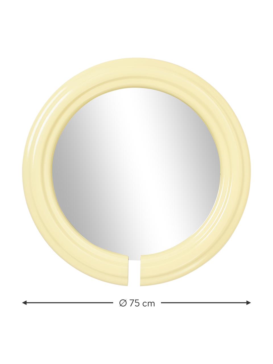 Specchio rotondo da parete Mael, Cornice: pannello di fibra a media, Retro: pannello di fibra a media, Superficie dello specchio: lastra di vetro, Giallo, Ø 75 cm